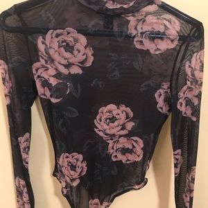 Floral sheer body suit